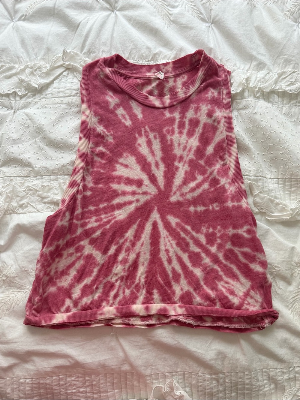 Free People Pink Tie-Dye Crop Tank Top Size Small
